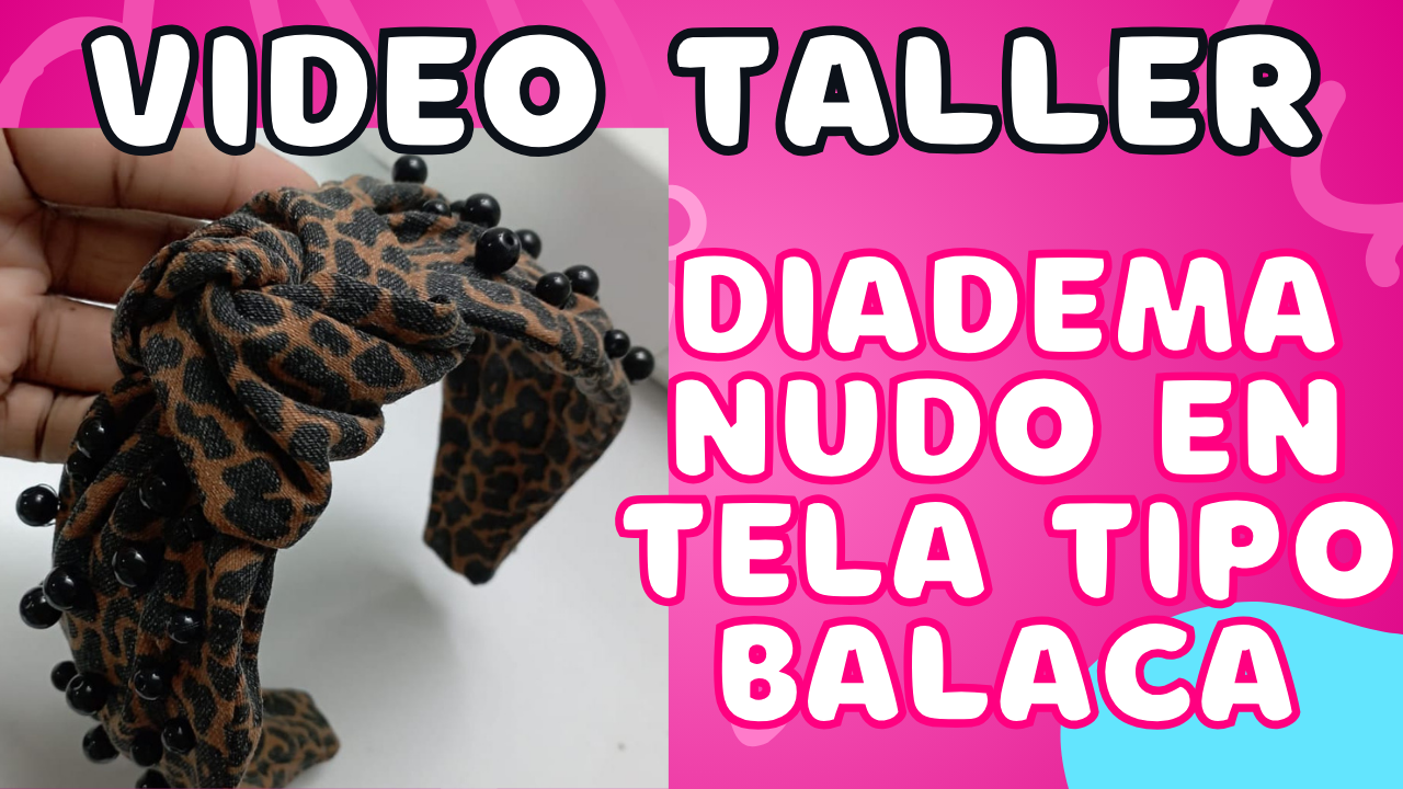 Diadema en Tela tipo Balaca en Nudo Decorada