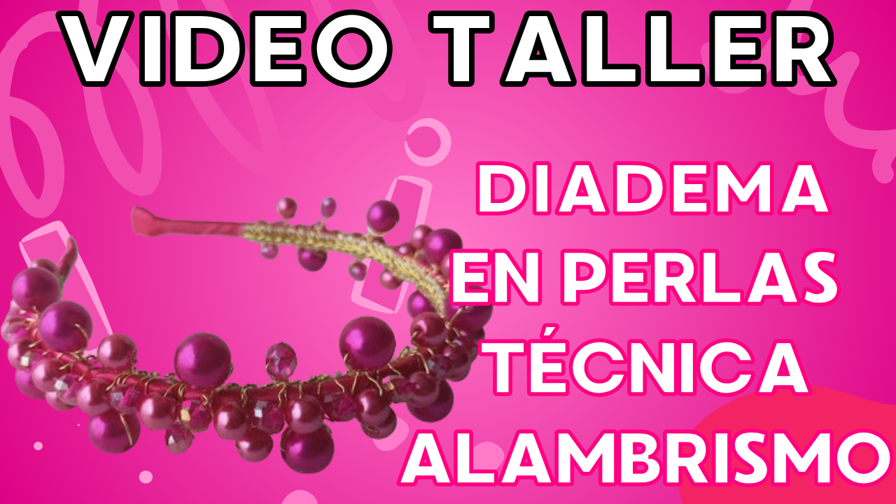 Diadema en Perlas Técnica Alambrismo